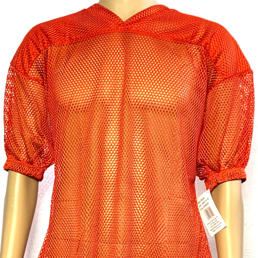 Mens Mesh Orange Football Jersey Size XL